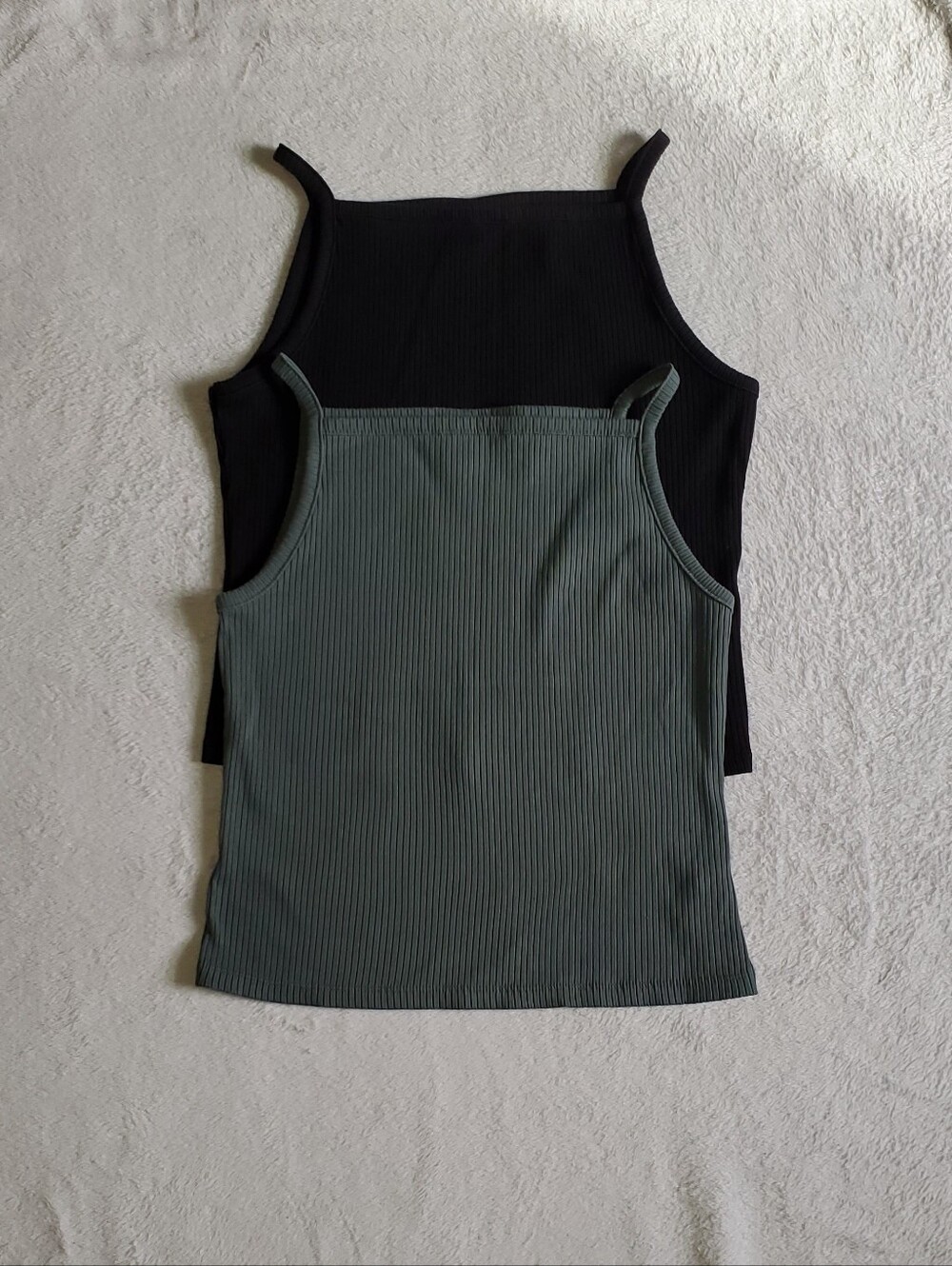 Old Navy Ribbed Camisole Duo — Black & Green